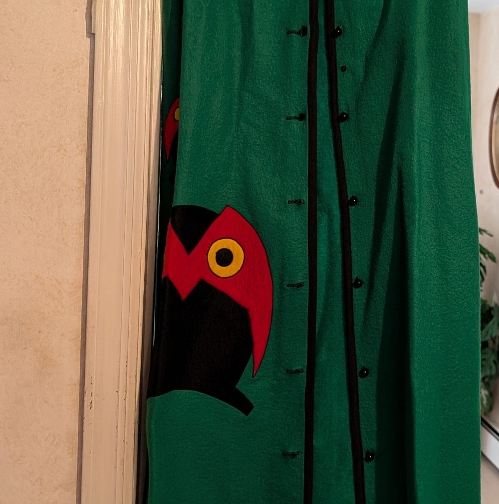 Vintage Long Green Felt Skirt